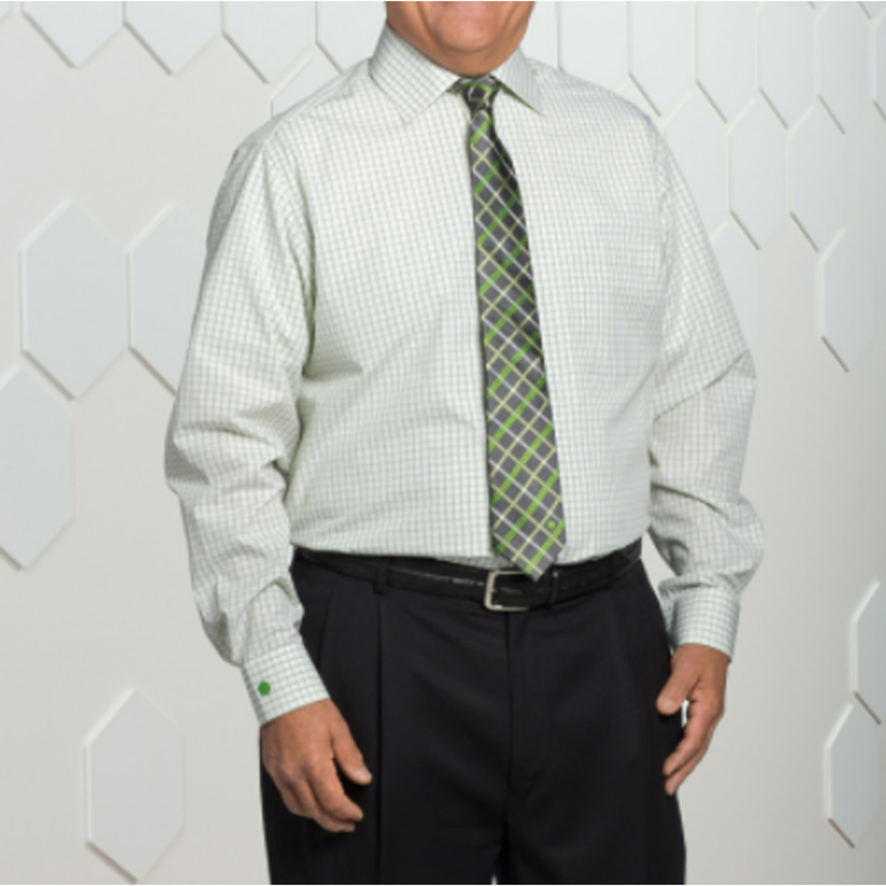 Twinhill Collared Shirt - Pistachio/Grey Check - Size XL